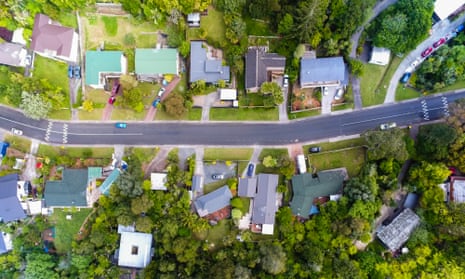 Aerial View Of Suburb In Auckland, New Zealand.