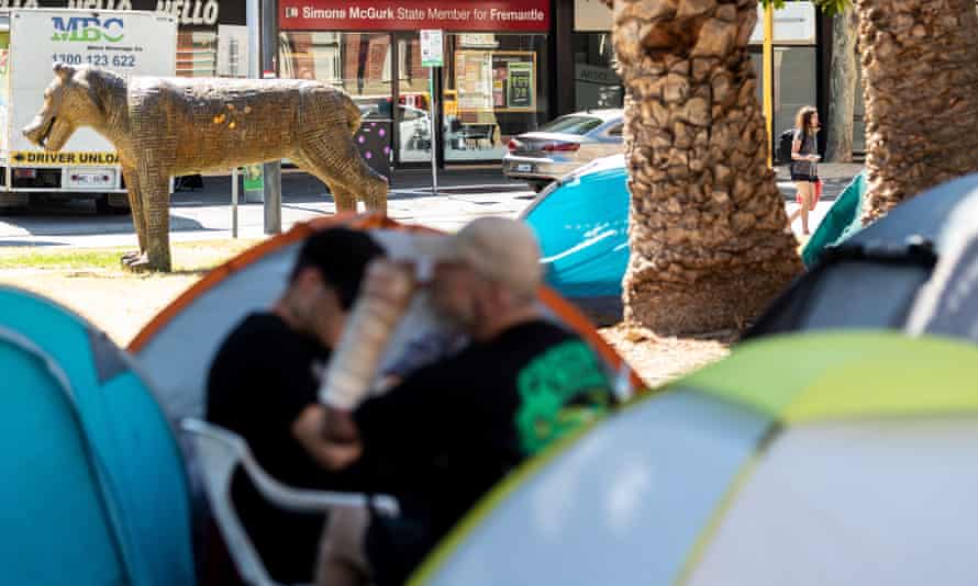 The Western Australian premier, Mark McGowan, claimed ‘anarchists’ were responsible for setting up Fremantle’s tent city