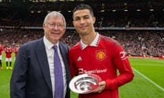 Cristiano Ronaldo with Sir Alex Ferguson in October.