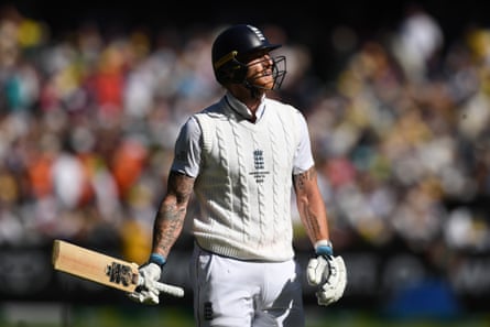 England’s Ben Stokes leaves the field after being dismissed on day two of the fourth Ashes Test