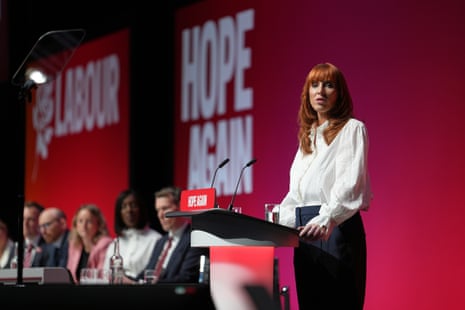 Angela Rayner addressing the conference.