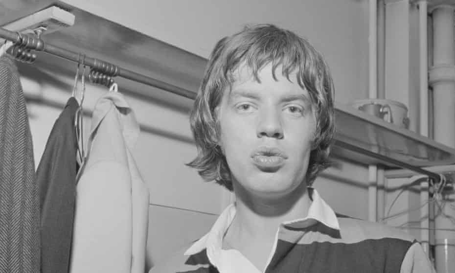 Mick Jagger backstage on tour in Scotland in early 1964.