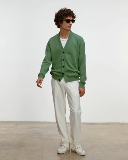 10 of the best men’s cardigans summer 2022 green ethical sustainable cardigan by Riley Studio