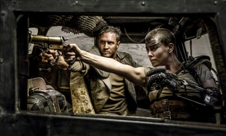 Tom Hardy and Charlize Theron in Mad Max: Fury Road.