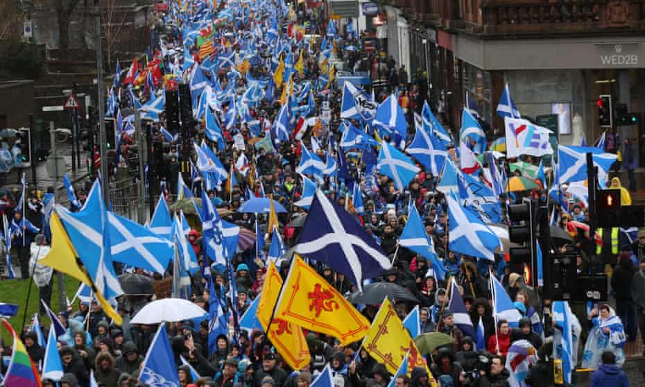A pro-independence march in Glasgow on 11 January.