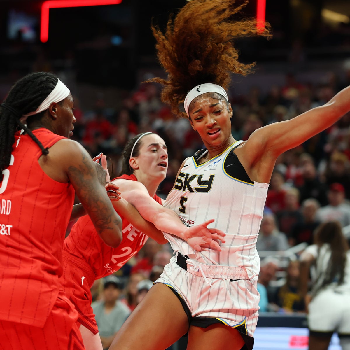 Caitlin Clark downplays fracas with Angel Reese as rivalry reignites: 'I went for the ball' | Caitlin Clark | The Guardian