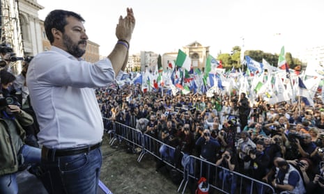 Matteo Salvini addressing a rally in Rome in October.