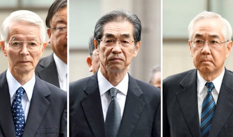 Former Tepco executives Tsunehisa Katsumata, Ichiro Takekuro and Sakae Muto
