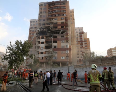 A damaged building in Tehran.
