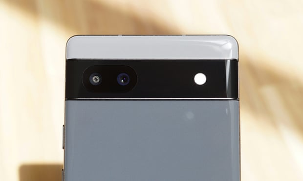 The camera bar on the back of the Pixel 6a.