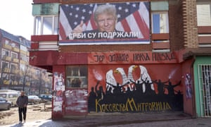 A poster of Donald Trump in North Mitrovica.