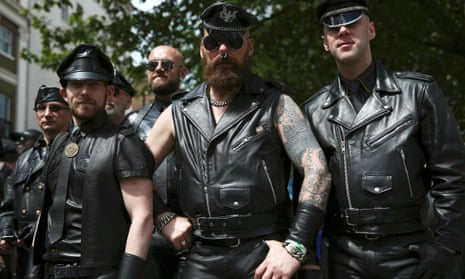 Leathermen taking part in the annual Pride London Parade in 2016
