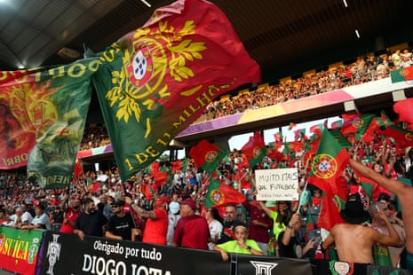 Fans have turned out in force to support their women’s team on a devastating day for football in Portugal.