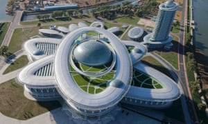 North Korea has released a series of photos of the newly opened science and technology centre on the Ssuk islet in the Taedong River of Pyongyang.