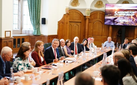 Keir Starmer addressing his shadow cabinet this morning.