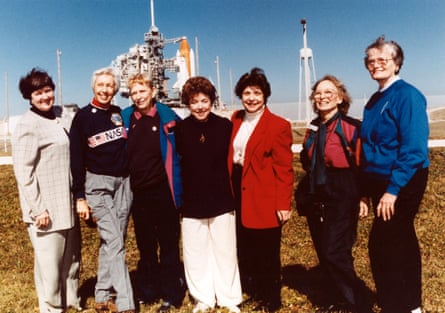 Wally Funk (second left) with six other women from the Mercury 13