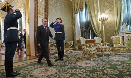Russian president Vladimir Putin inside the Kremlin.