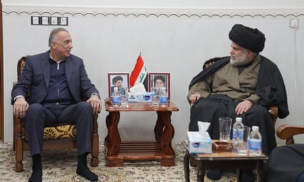 Kadhimi with the powerful Shia cleric Moqtada al-Sadr in Baghdad.