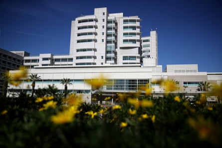 A view of UC Davis Medical Center on February 27, 2020 in Sacramento, California. A Solano County, California resident who is the first confirmed case of the Coronavirus COVID-19 that was “community acquired” has been held in isolation while undergoing treatment at the UC Davis Medical Center for the past week.