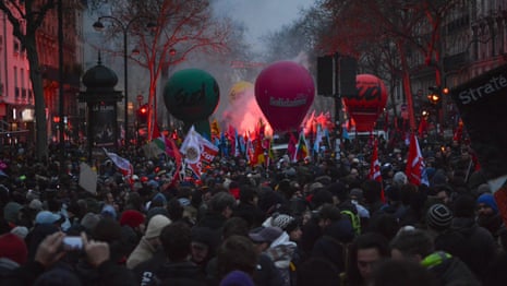 More than 1 million march in France against planned pension reforms – video
