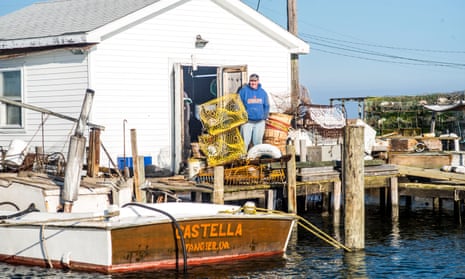 A waterman is seen at a boat shack in Tangier in Virginia.