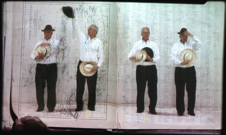 Kentridge is pictured in his collaborative video projection The Refusal of Time (2012).