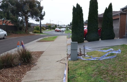 The scene of a fatal stabbing in Cobblebank, Melbourne.