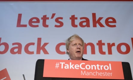 Boris Johnson addresses campaigners during a Vote Leave rally in Manchester, 15 April 2016.