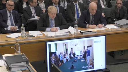 Boris Johnson attending the privileges committee hearing
