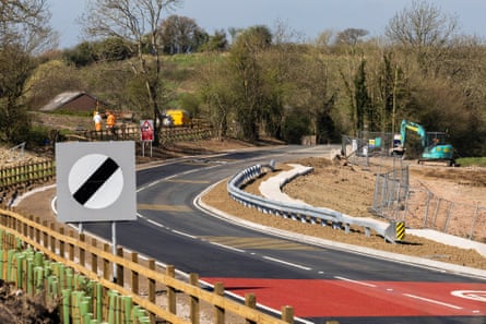 Repaired section of road