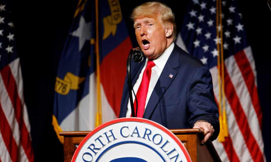 Donald Trump speaks in Greenville, North Carolina.