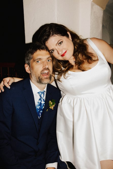 Mel McGlensey with Doug at their wedding reception in Southern California, USA in 2023.