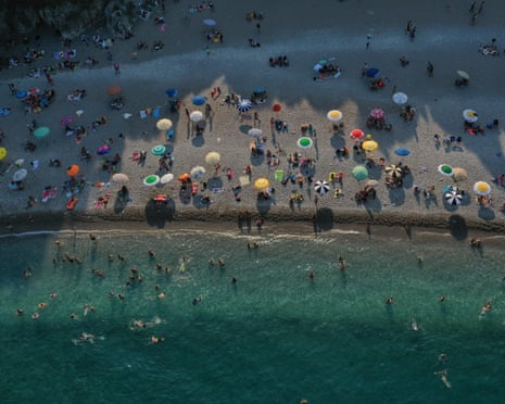 People enjoying Olympos beach in Kumluca, a resort town outside Antalya city.