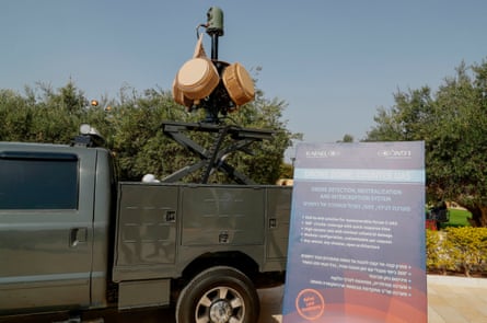An anti-drone system on display at exhibition in Israel in November.