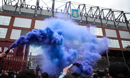 Fans set off smoke bombs outside Villa Park