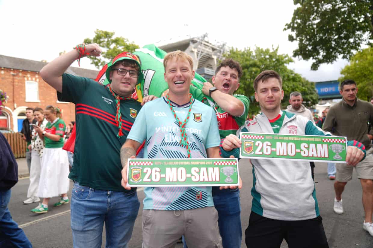 Fans outside Croke Park stadium after Mayo beat Kerry in the All-Ireland Senior Football Championship final