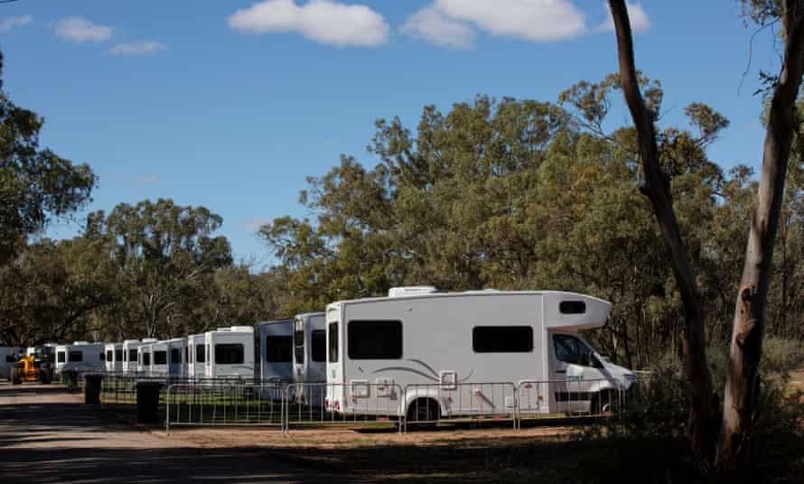 Motorhomes have arrived in Wilcannia Supplied by NSW Health