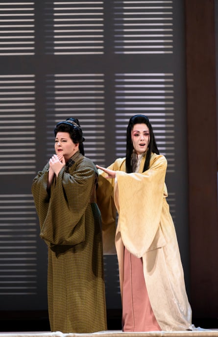 Elizabeth DeShong (Suzuki) and Ermonela Jaho (Cio-Cio-San) in Madama Butterfly.