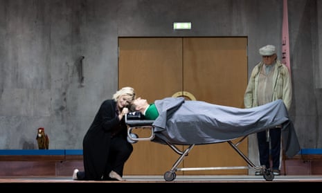 Anja Kampe as Brünnhilde, with Andreas Schager as Siegfried, in Götterdämmerung.