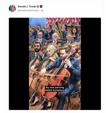 Donald Trump’s Truth Social post showing the painting.