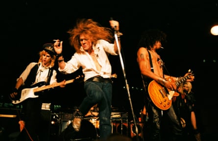 Guns N Roses performing at the 8th Annual Los Angeles Street Scene, September 1985.