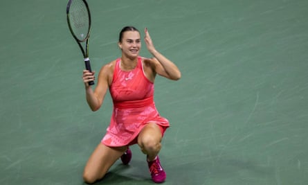 Gauff ‘having more fun’ as she prepares for her first US Open final | US Open Tennis 2023 5 Aryna Sabalenka celebrates her semi-final win over Madison Keys