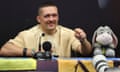 Heavyweight Boxing - Fury vs Usyk<br>epa11352253 Oleksandr Usyk of Ukraine reacts during a press conference after winning against Tyson Fury of Britain the Undisputed Heavyweight Champion title bout in Riyadh, Saudi Arabia, 19 May 2024.  EPA/ALI HAIDER