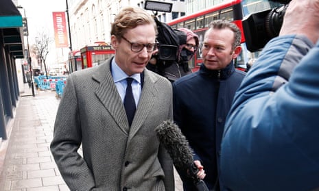 Alexander Nix arrives at the offices of Cambridge Analytica in central London