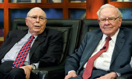 Munger, left, and Buffett, right, in Omaha, Nebraska, in May 2018.