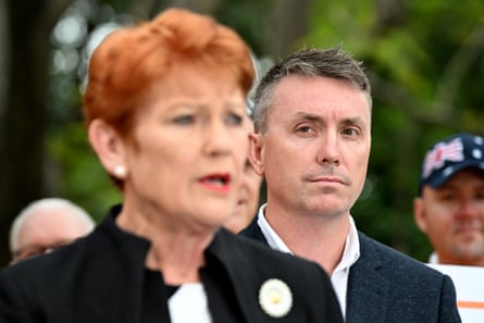 One Nation’s Pauline Hanson (left) and James Ashby