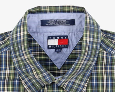 Camisa vintage de manga corta a cuadros Tommy Hilfiger de los años 90 en XL de Rokit
