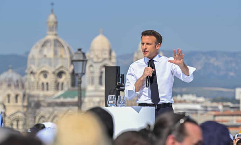 Emmanuel Macron campaigning in Marseille on Saturday