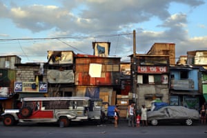 View of a slum area beside the highway in Tondo district, Manila.