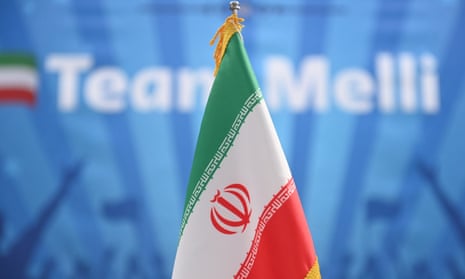 The flag of Iran on show at the national team’s training camp
